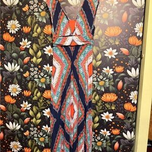 Maeve Geometric Multicolor Maxi Dress